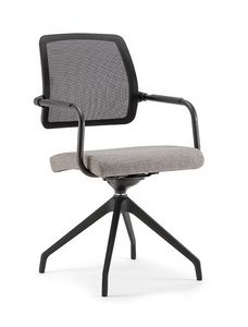 Kos Air 05, Chair with swivel metal base, mesh backrest