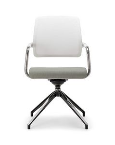 Kos White Air 04, Swivel chair for office and meeting environments