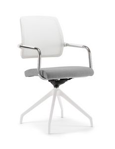 Kos White Air 05, Chair with armrests, swivel base