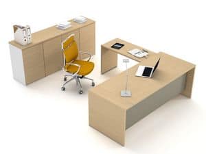 Loop In operative desk 1, Office operative desk, wooden structure and top