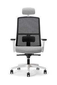 Armonia White 01 PT, Office chair with white finish, with headrest
