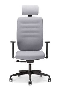 Ava 01 PT, Padded office chair, with headrest and castors