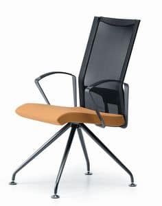 AVIANET 3649, Chair with metal base, with armrests, for office