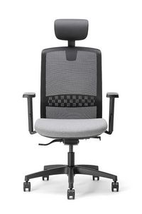 Halley 01 PT, Office chair with mesh backrest and headrest