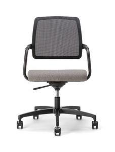 Kos Air 03 BK, Office chair on wheels, with mesh backrest