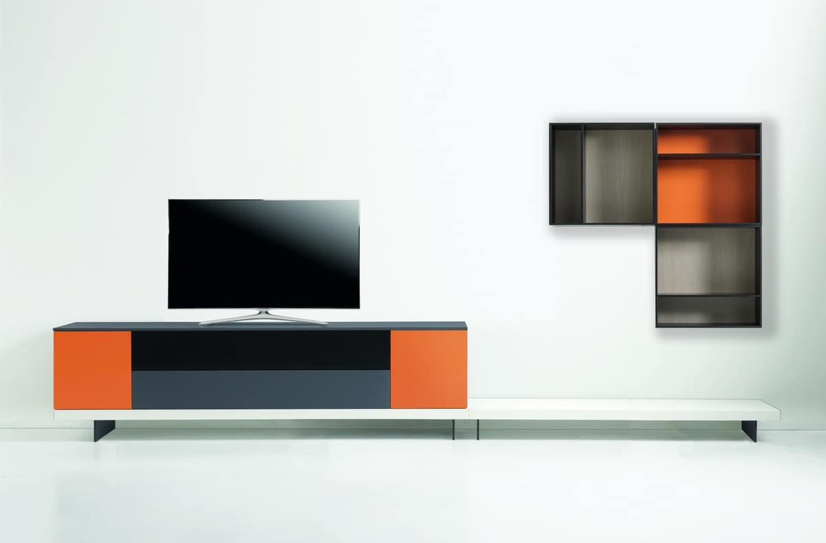 Tv And Audio Cabinet With Hinged And Flap Doors Idfdesign