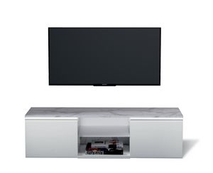 Easy tv stand, Modern TV door cabinet, white lacquered finish