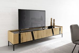 Elly tv cabinet, Low TV door cabinet, with a modern design