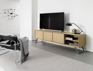 Nook tv cabinet, Low TV cabinet, in wood and steel