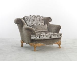 4891, Outlet armchair, covered in silk