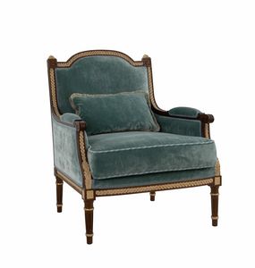 Armchair 4541, Carved wooden armchair, with a timeless design
