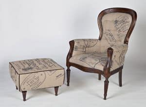 Art. 581, Armchair in wood and jute in classical style