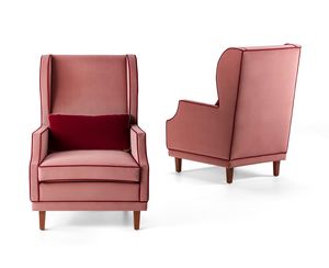 Art. PL 02075 MEGGY, Luxurious armchair, with stain-resistant fabric and soft velvet