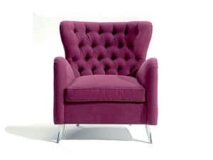 Giulietta, Bergre armchair, padded, quilted, hand crafted