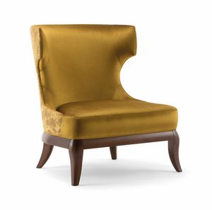 ROSE LOUNGE CHAIR 066 P, Armchair with enveloping high backrest