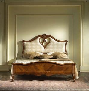 G 705, Bed with upholstered headboard and hole in heart shape