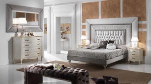 GRECALE capitonn bed, Classic bed with a large tufted headboard