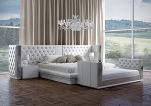 Impero bed, Bed with a luxurious tufted headboard