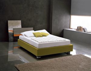 OLIVIERO, Padded bed with container, removable upholstery