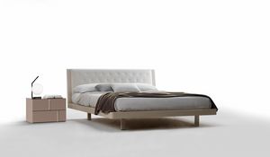 SMERALDO, Double bed with quilted headboard