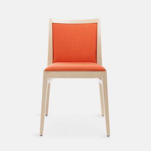 Maxine padded chair, Modern wooden chair, padded seat and back