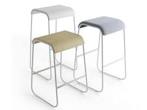Lineo 47-65-73-82, Stool made of wood, without backrest