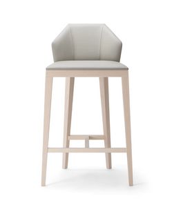 ROCK STOOL 020 SG, Modern stool, with a geometric backrest