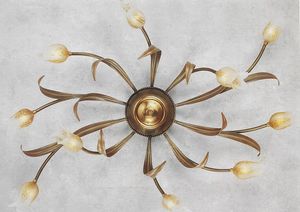 744010, Ceiling lamp with flower-shaped diffusers