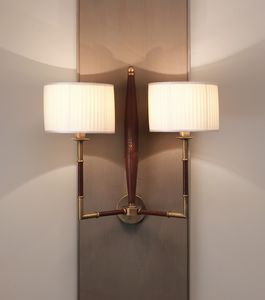 AMMOS HL1006WA-2, Wall lamp in leather with lampshades