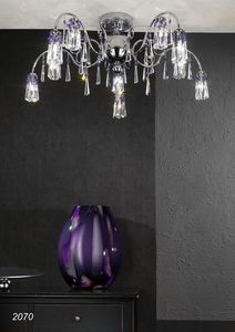 Art. 2070 Orion, Ceiling lamp in chromed brass and crystal