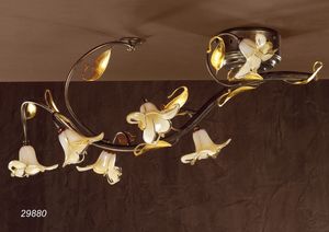 Art. 29880 Jolie, Classical ceiling lamp in glass and brass