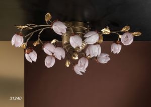 Art. 31240 Fior di Loto, Handcrafted ceiling lamp with flowers