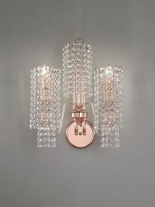 Art. 499/A2, Copper finish wall lamp, with crystals