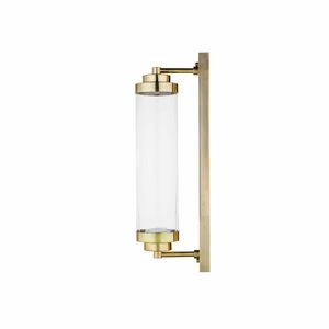 Cannet Art. BR_A202, Half cylindrical brass wall light with backplate