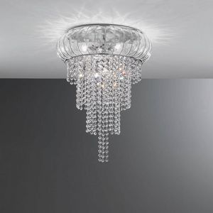 Cascata Sc366-015, Gorgeous ceiling lamp in crystal, hand-blown
