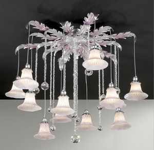 PL.7665/12, Ceiling lamp with crystal pendants