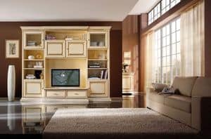 Art.0732/L, Fitted wall for living rooms, classic style