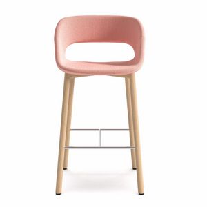 Kabira ST-4WL, Stool in wood, with upholstered shell