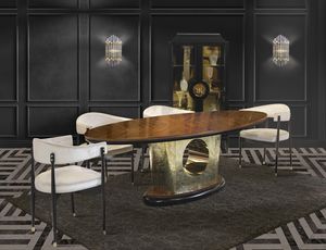 Art. TV 03075, Oval table in Santos Rosewood