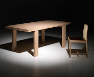 Tavira PR.0010, Contemporary oak table with orthogonal legs