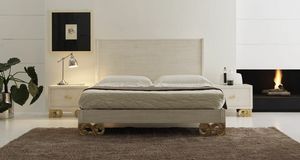 Allegra carved foot bed, Sandblasted wooden bed