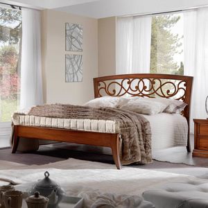 Anthologia VANITY018MOD, Solid wood bed with perforated headboard