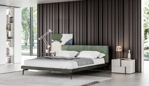 GINEVRA, Elegant bed with upholstered headboard