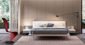 GIULIETTA, Bed with built-in bedside tables