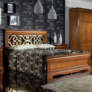 Harmony HAS1504G1, Double bed with perforated headboard and bed frame