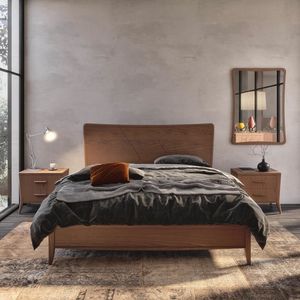 Nova NOVA1312T, Modern wooden bed with engraved headboard