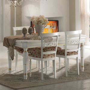 I Dogi di Venezia DOGI-E607L, White lacquered extendable rectangular table