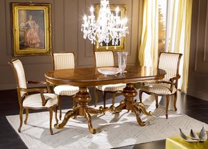 Regency oval extendable table, Classic style dining table