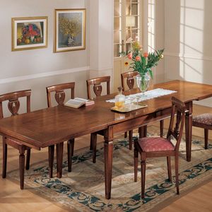 Table RAFFA534, Extendable table with fret inlay