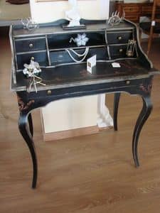 Art. 290/6, Classic lacquered desk for home, with 6 drawers